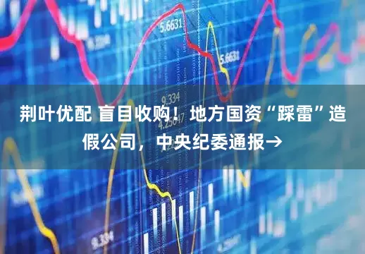 荆叶优配 盲目收购！地方国资“踩雷”造假公司，中央纪委通报→